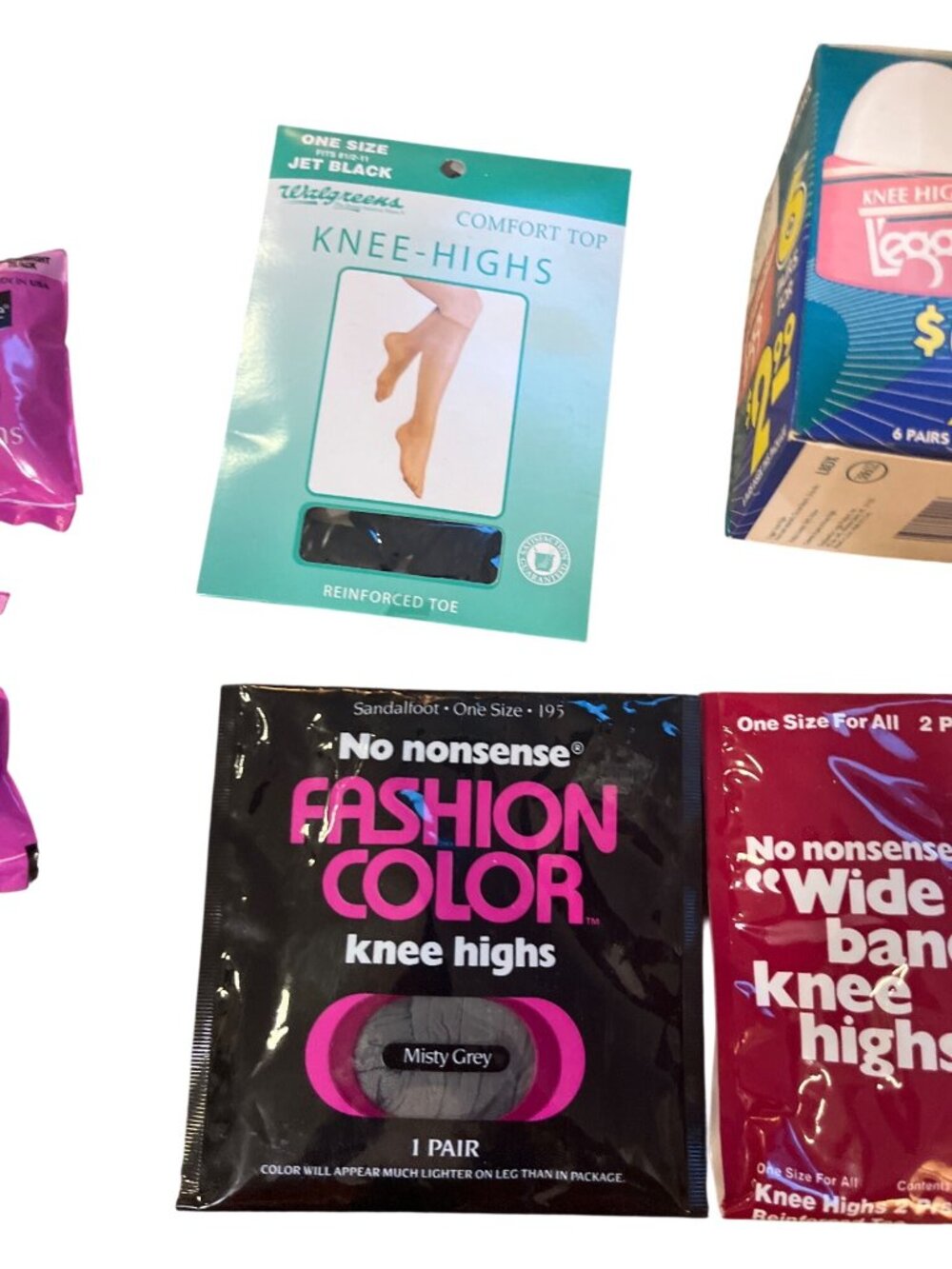 Vintage Knee High Stockings Lot NOS No Nonsense L'eggs Sears Assorted Colors - Picture 5 of 5